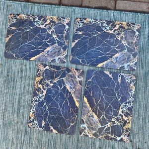 creative tops cork Navy and Gold Marble Placemats Set